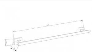 Mexen Arno fali törölközőtartó - 50 cm - króm (7020724-00)