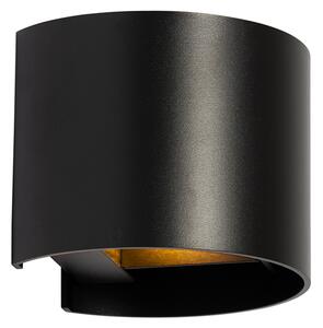 Modern fali lámpa fekete kerek - Edwin