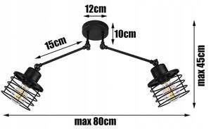 Glimex DARYL állítható mennyezeti lámpa fekete 2xE27