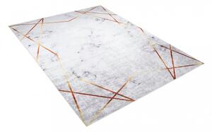 TOSCANA Modern szürke szőnyeg egyszerű arany mintával Szélesség: 120 cm | Hossz: 170 cm