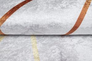 TOSCANA Modern szürke szőnyeg egyszerű arany mintával Szélesség: 120 cm | Hossz: 170 cm