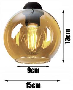 Glimex Orb üvegbúrás fali lámpa kapcsolóval méz színben 1xE27