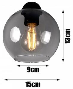 Glimex Orb üvegbúrás mennyezeti lámpa füstüveg / grafit 2xE27