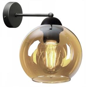 Glimex Orb üvegbúrás fali lámpa méz színben 1xE27