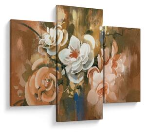 Kép - Festett csokor virág (90x60 cm)