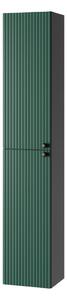 Zöld-antracitszürke magas fali fürdőszoba szekrény 30x160 cm Asti – STOLKAR
