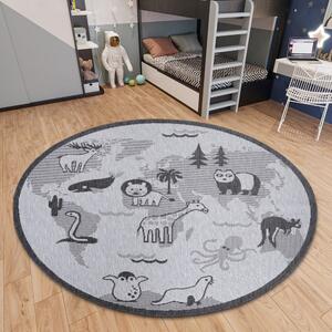 Szürke kerek szőnyeg ø 120 cm Animal World – Hanse Home