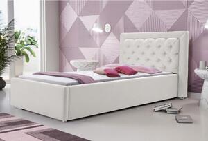 VALERIE kárpitozott ágy 90x200 Szín: Fehér - krémszínű