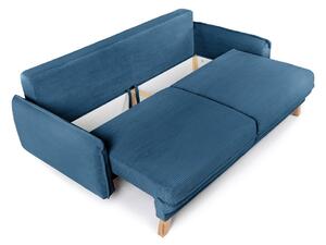 Kék kordbársony kinyitható kanapé 218 cm Tori – Bonami Selection