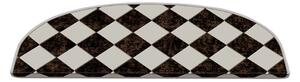 Fekete-fehér lépcsőszőnyeg szett 16 db-os 20x65 cm Chess Board – Vitaus