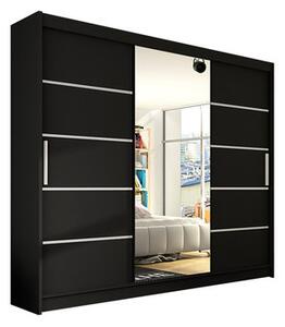 ASTON VI tolóajtós szekrény 250 cm - Fekete