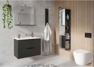 Antracitszürke magas-fali fürdőszoba szekrény 36x111 cm Crandon – Germania