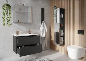 Antracitszürke magas-fali fürdőszoba szekrény 36x111 cm Crandon – Germania