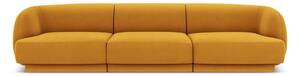 Mustársárga bársony kanapé 259 cm Miley – Micadoni Home