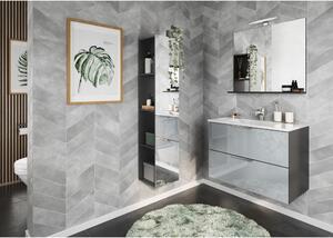 Szürke magas-fali fürdőszoba szekrény 71x95 cm Vasio – Germania