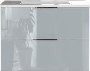 Szürke alacsony fali szekrény mosdókagylóval 81x61 cm Vasio – Germania