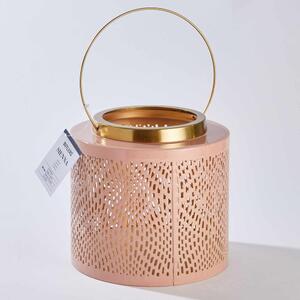 SIENNA fém lámpás, rózsaszín-arany 20 cm