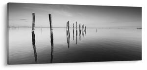 Egy fekete-fehér vízfelszín képe (120x50 cm)