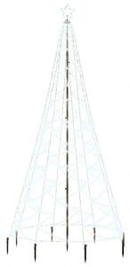 Hideg fehér 500 LED-es karácsonyfa fémoszloppal 3 m (328626)