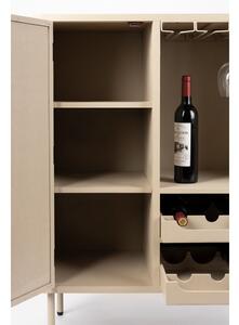 Krémszínű rattan bortartó szekrény, palackok száma 8, 90x100 cm Amaya – White Label