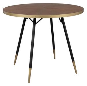 Kerek étkezőasztal diófa dekoros asztallappal ø 91 cm Denise – White Label