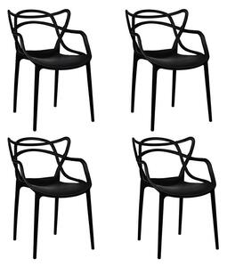 Modesto Design HILO Szék Polipropilén Fekete 4 Darabos Szett