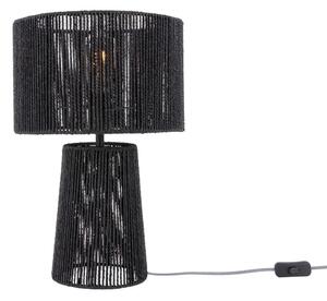 Fekete asztali lámpa papír zsinór búrával (magasság 47 cm) Forma Pin – Leitmotiv