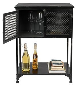 Fekete fém bortartó szekrény 60x81 cm Denver – Dutchbone