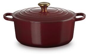 Le Creuset Signature kerek öntöttvas sütő-főzőedény, 28cm, 6,7 l, rhone