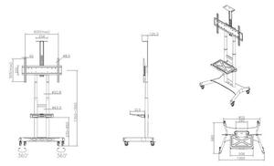 Multibrackets gurulós padlóállvány (polc és kamera állvánny), 55-80" 7350073734627