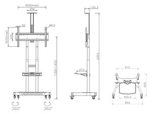 Multibrackets gurulós padlóállvány (polc és kamera állvánny), 55-80" 7350073734627