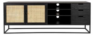 Fekete rattan TV-állvány 38x55 cm Guuji – White Label