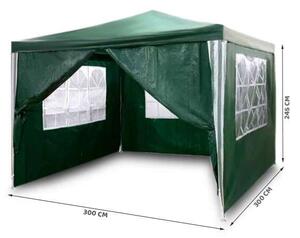 Plonos kerti Pavilon 4 oldalfallal 3x3m - Zöld