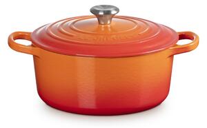 Le Creuset Signature kerek öntöttvas sütő-főzőedény, 22cm, 3,3 l, vulkán