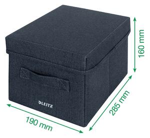 Sötétszürke fedeles textil tárolódoboz szett 2 db-os 19x28.5x16 cm – Leitz
