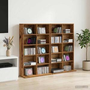 VidaXL CD szekrény 2 db Antik Fa 65 x 23,5 x 97,5 cm Szerelt Fa
