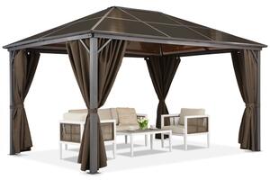 Milos 3x4m kerti pavilon barna függönyökkel Garden Point