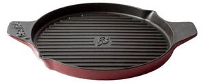 Berkel öntöttvas grill serpenyő, Ø 32 cm, gáz/indukciós hőforrás kompatibilitás, sütőben is használható, vízszintes bordák, zománcozott kúpos alap, egyenletes hőeloszlás, tapadásmentes bevona