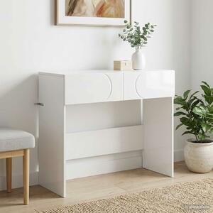 VidaXL Konzolasztal Magasfényű Fehér 96,5 x 38 x 75 cm Szerelt Fa