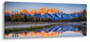 A havas hegycsúcsok képe (120x50 cm)