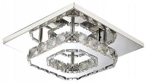 Toolight Toollight - Crystal négyzet alakú mennyezeti lámpa Glamour 8W semleges színű APP406-C, króm, OSW-65004