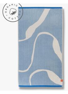Fehér-kék bio pamut fürdőlepedő 70x133 cm Nova Arte – Mette Ditmer Denmark