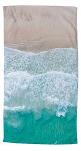 Bézs-türkiz strandtörölköző 100x180 cm – Good Morning