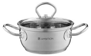 Ambition Acero fazék 14 cm/1 l üveg fedővel