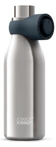 Fényes ezüstszínű rozsdamentes acél utazó ivópalack 500 ml Loop – Joseph Joseph