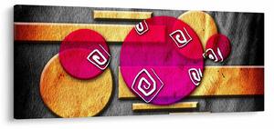 Absztrakt kép történelmi szimbólumokkal (120x50 cm)