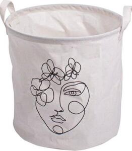 Nyomott mintás tárolókosár GUSTA 30x30 cm, fehér