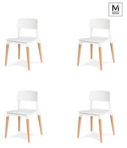Modesto Design Ecco Szék Készlet Polipropilén Bükk Fehér Skandináv Design (4 db)