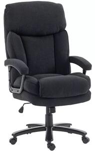 Vezetői szék, ergonomikus irodai szék 200 kg-ig, bársonyhatású, magas háttámla, fekete
