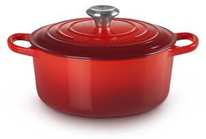 Le Creuset Signature kerek öntöttvas sütő-főzőedény, 24cm, 4,2 l, cseresznyepiros